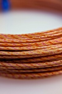 Mango/Coral/Mango Image of an artistically photographed fly line